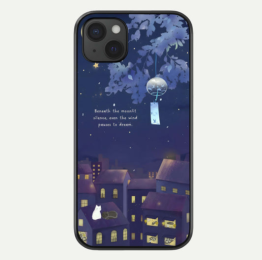 Moonlit Cat Silence Glass Case For iPhone 15 Plus by Custom World