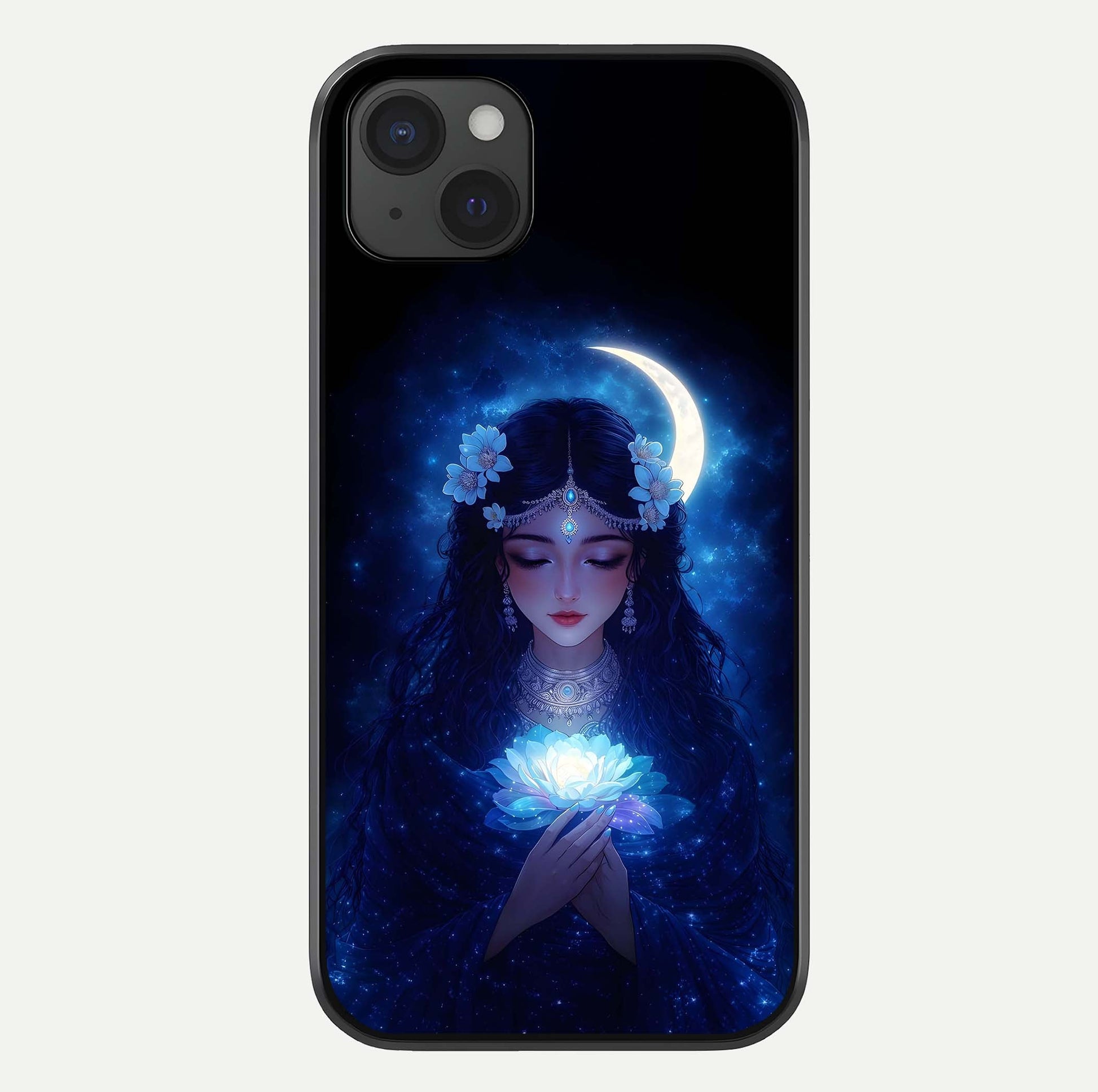 Mystic Moon Queen Glass Case For iPhone 15 Plus by Custom World