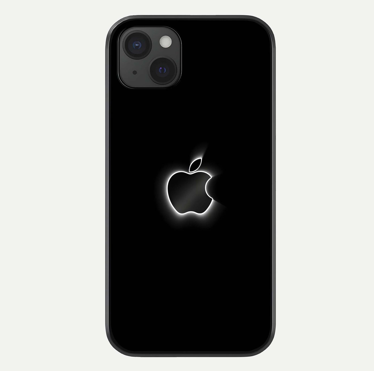 Neon Apple Glow Glass Case For iPhone 15 Plus by Custom World