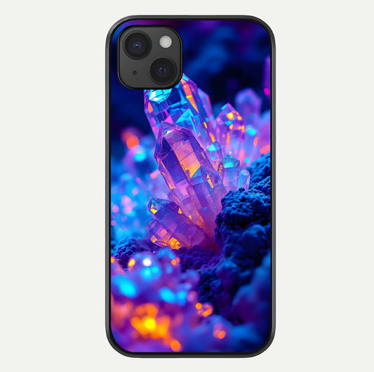 Neon Aura Shards Glass Case For iPhone 15 Plus by Custom World