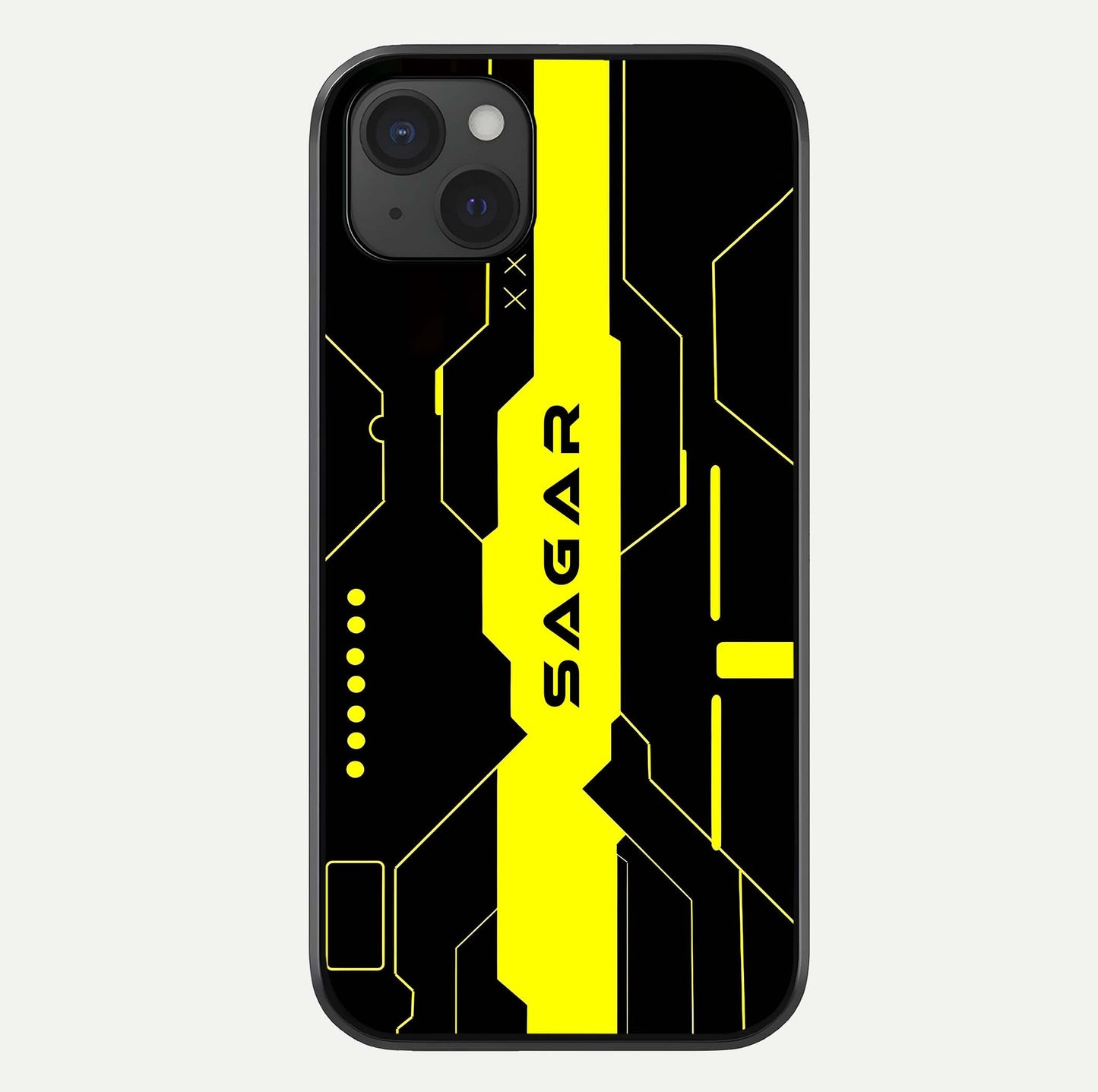 Neon CYBERPUNK Custom Name Glass Case For iPhone 15 Plus by Custom World