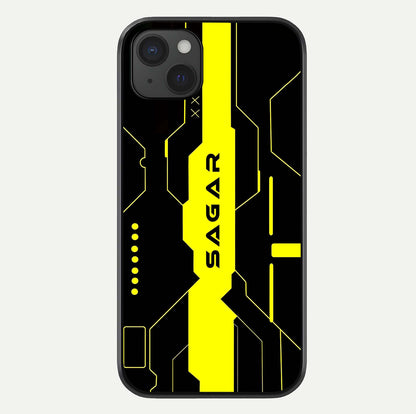 Neon CYBERPUNK Custom Name Glass Case For iPhone 15 Plus by Custom World