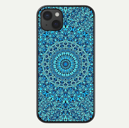 Ocean Bloom Mandala Glass Case For iPhone 15 Plus by Custom World