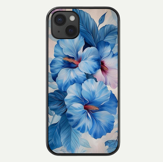 Ocean Hibiscus Grace Glass Case For iPhone 15 Plus by Custom World