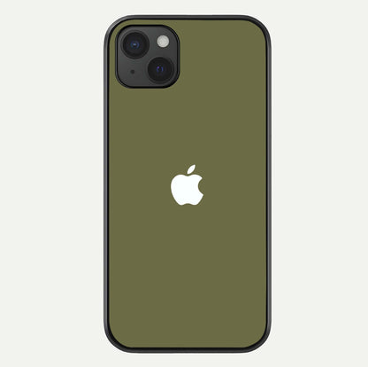 Olive Matte Essence Glass Case For iPhone 15 Plus by Custom World