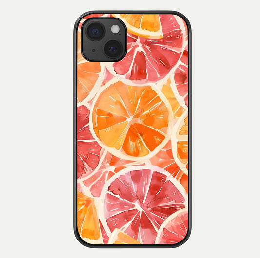 Orange Fruits Pattern Glass Case For iPhone 15 Plus by Custom World