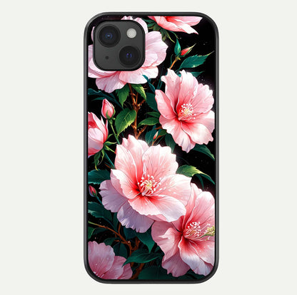 Peach Flower Glass Case For iPhone 15 Plus by Custom World