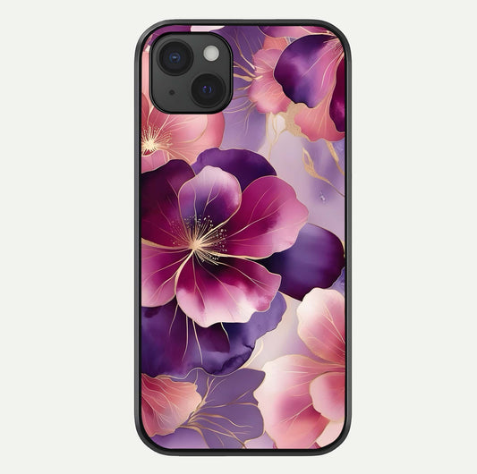 Pink Bouquet Florals Glass Case For iPhone 15 Plus by Custom World
