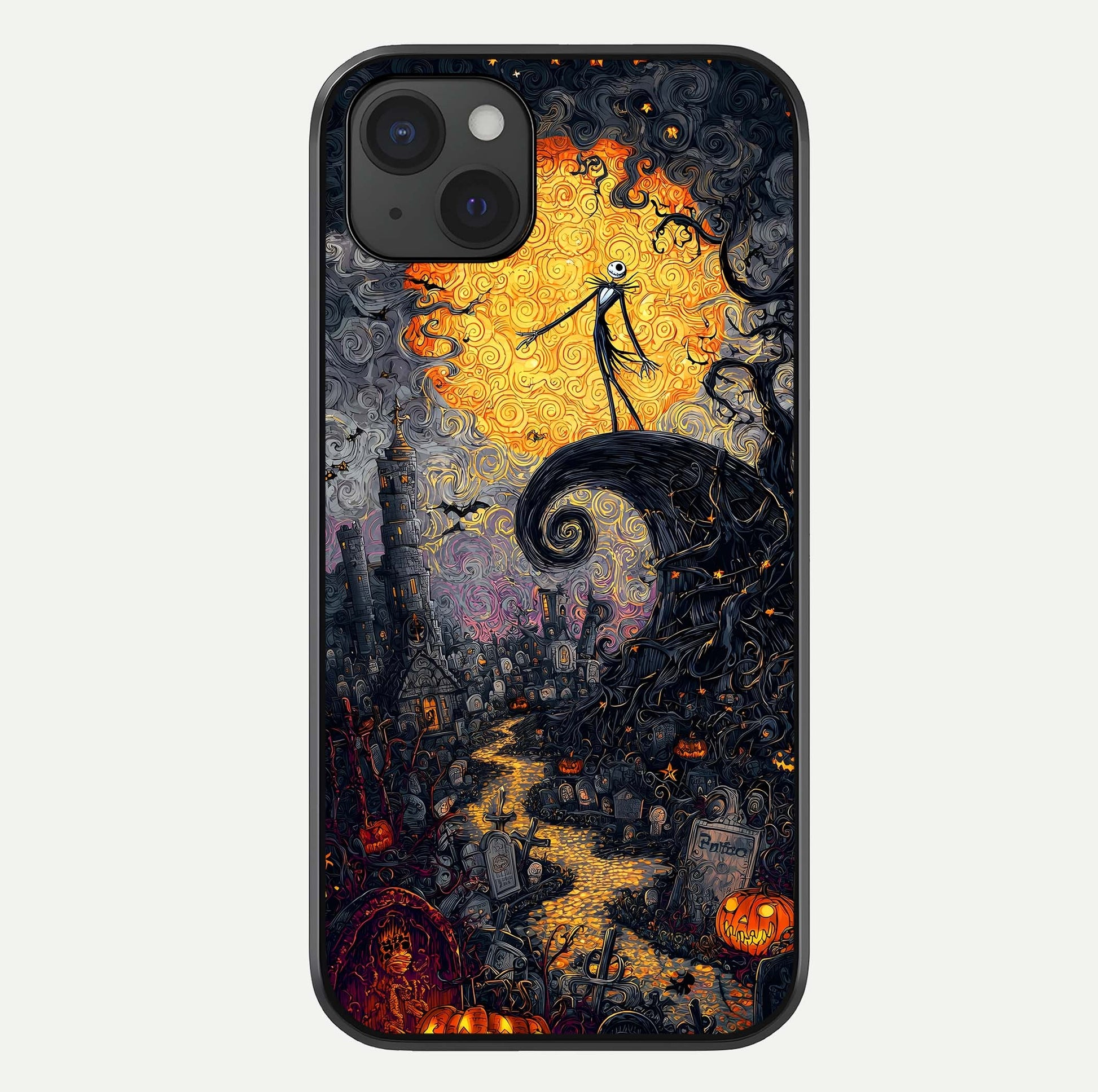 Pumpkin Moon Night Glass Case For iPhone 15 Plus by Custom World