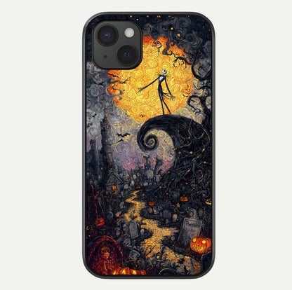 Pumpkin Moon Night Glass Case For iPhone 15 Plus by Custom World
