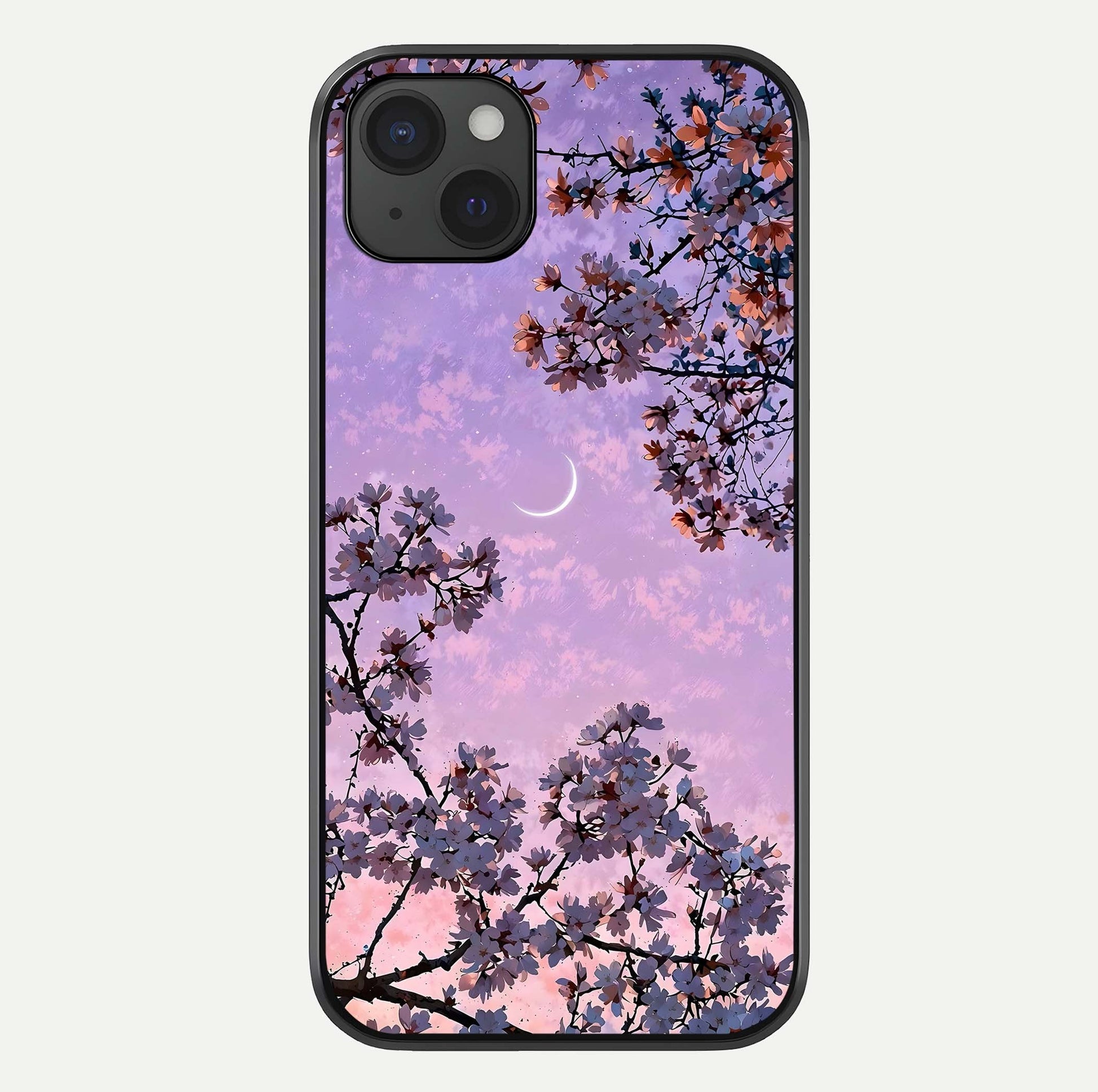 Purple Serenity Moon Glass Case For iPhone 15 Plus by Custom World