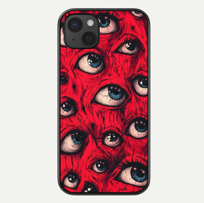 Red Eyes Pattern Glass Case For iPhone 15 Plus by Custom World