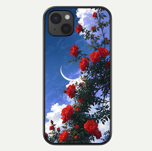 Rose Drift Flowers Glass Case For iPhone 15 Plus by Custom World