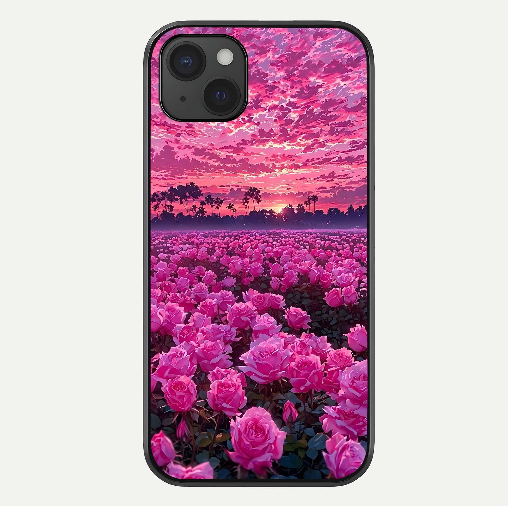 Rose Sunset Valley Glass Case For iPhone 15 Plus by Custom World
