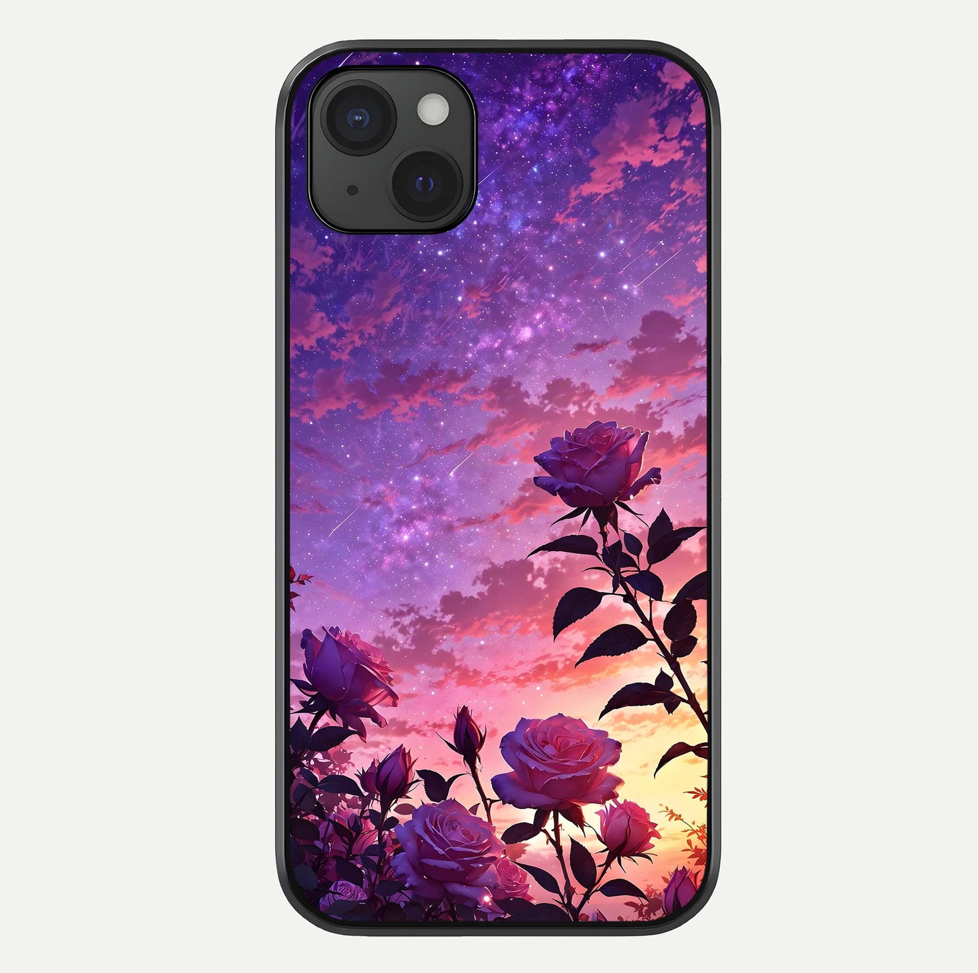 Starlit Rose Twilight Glass Case For iPhone 15 Plus by Custom World