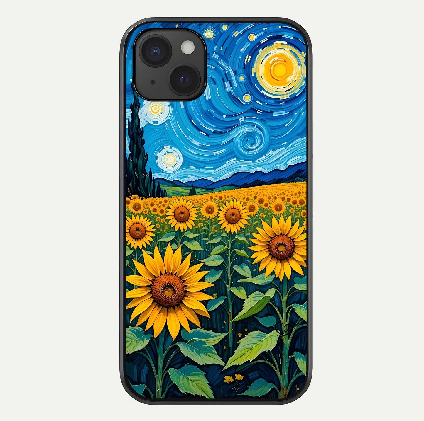 Starry Sunflower Dreams Glass Case For iPhone 15 Plus by Custom World