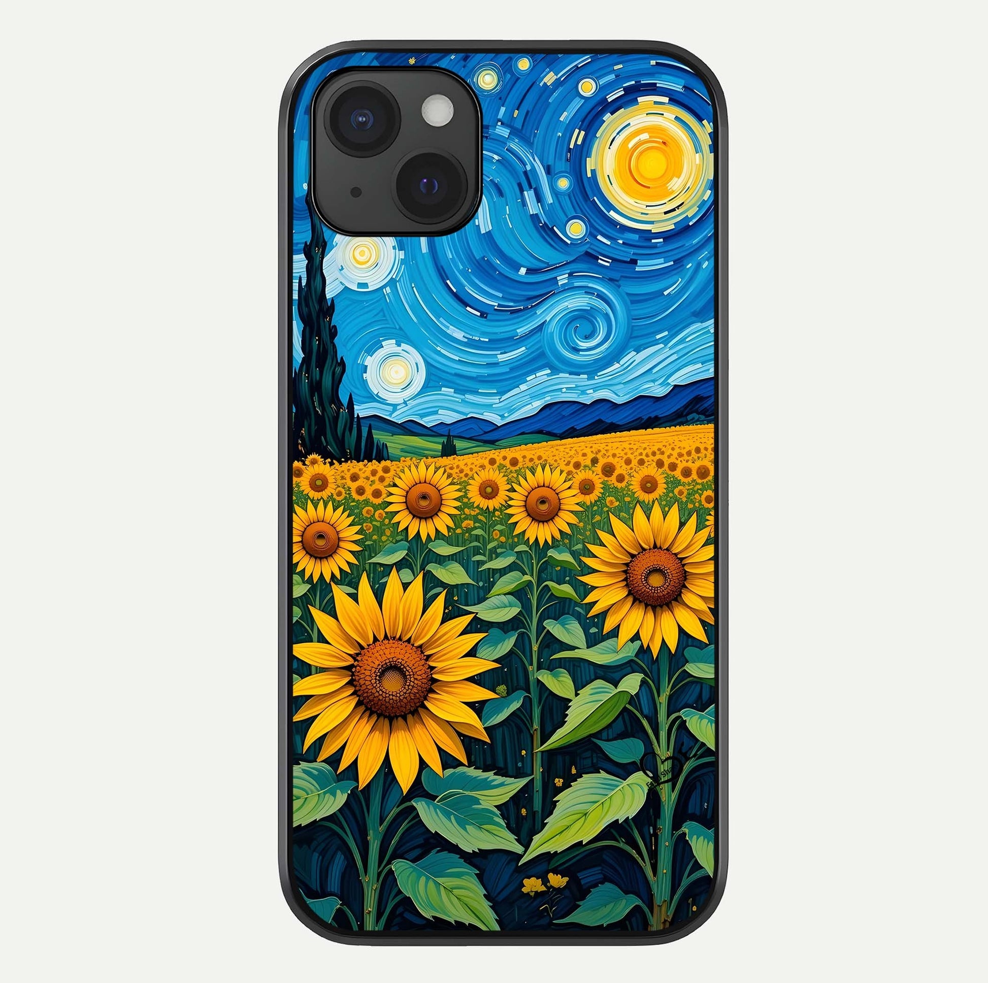 Starry Sunflower Dreams Glass Case For iPhone 15 Plus by Custom World