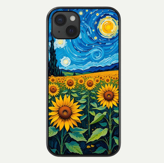 Starry Sunflower Dreams Glass Case For iPhone 15 Plus by Custom World