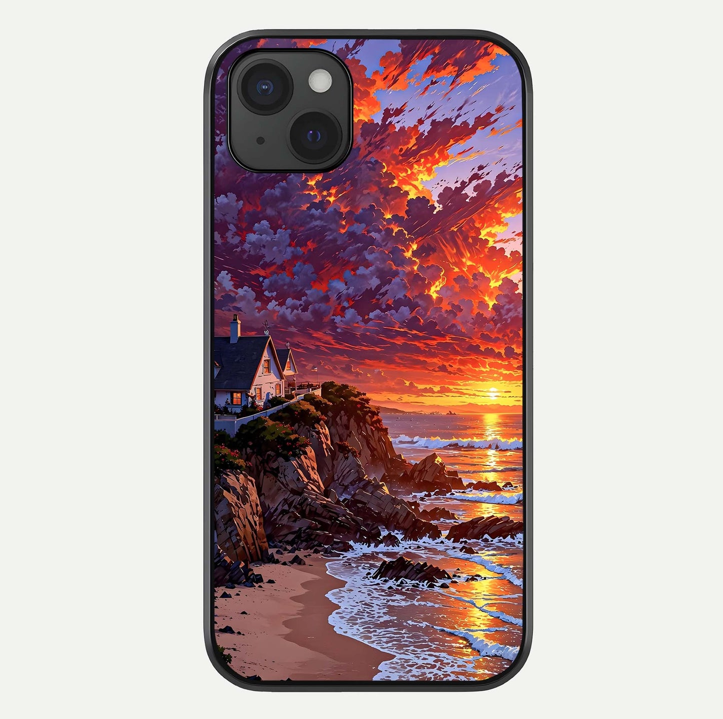 Sunset House By Sea Glass Case For iPhone 15 Plus by Custom World