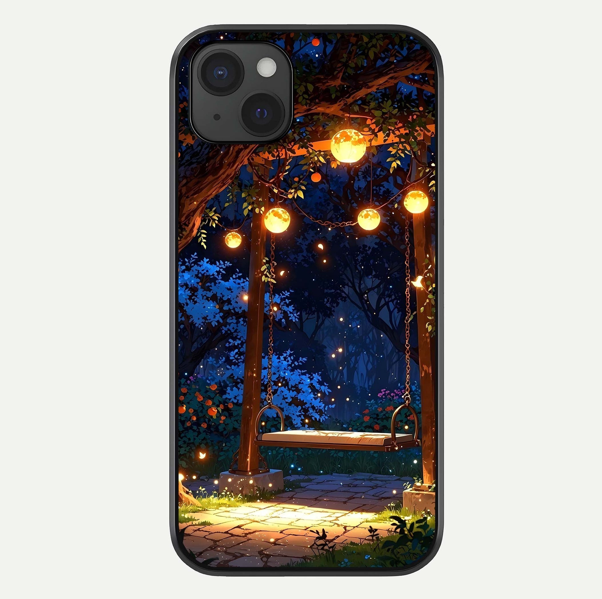 Twilight Garden Swing Glass Case For iPhone 15 Plus by Custom World