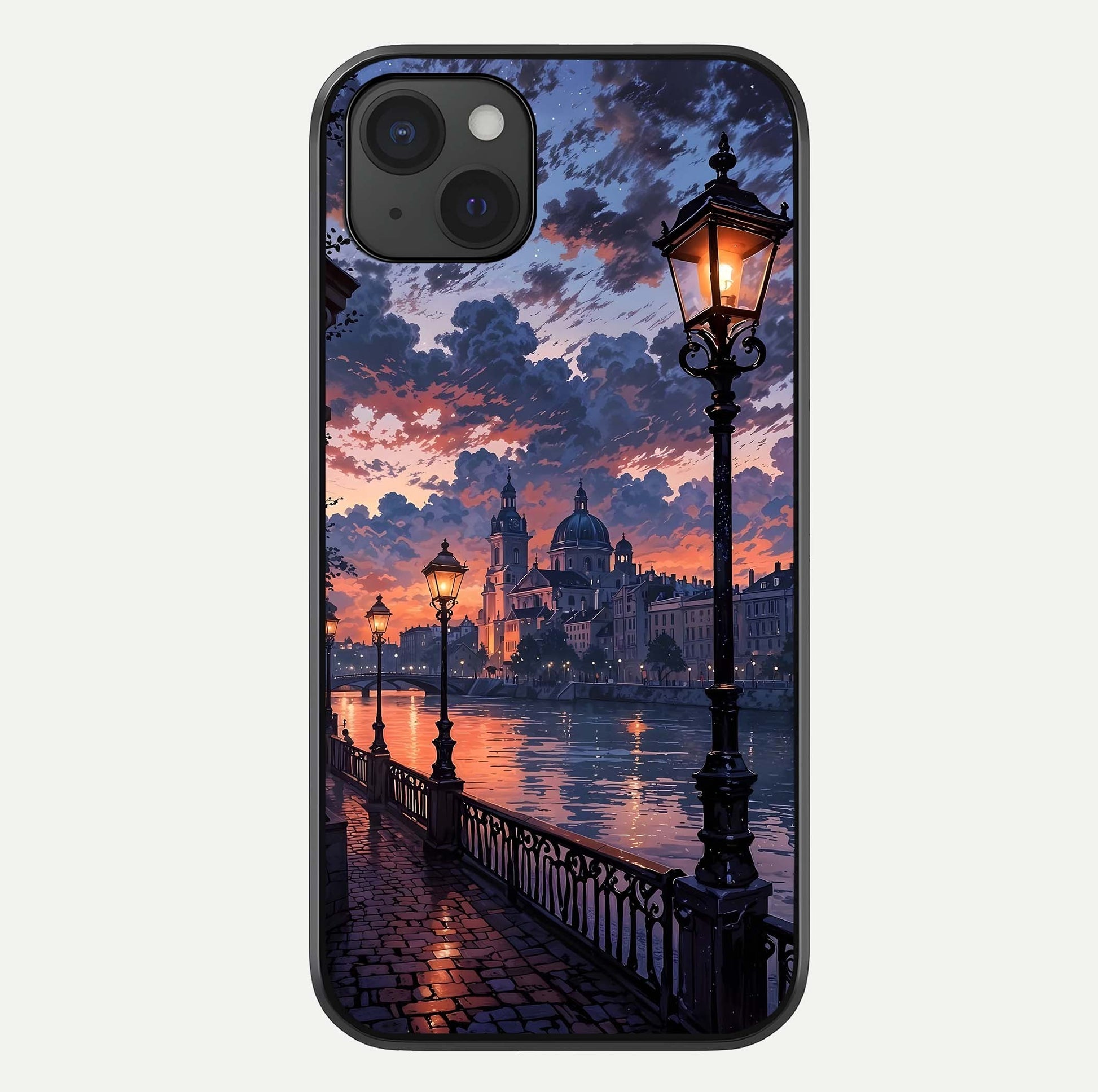 Twilight River Lights Glass Case For iPhone 15 Plus by Custom World