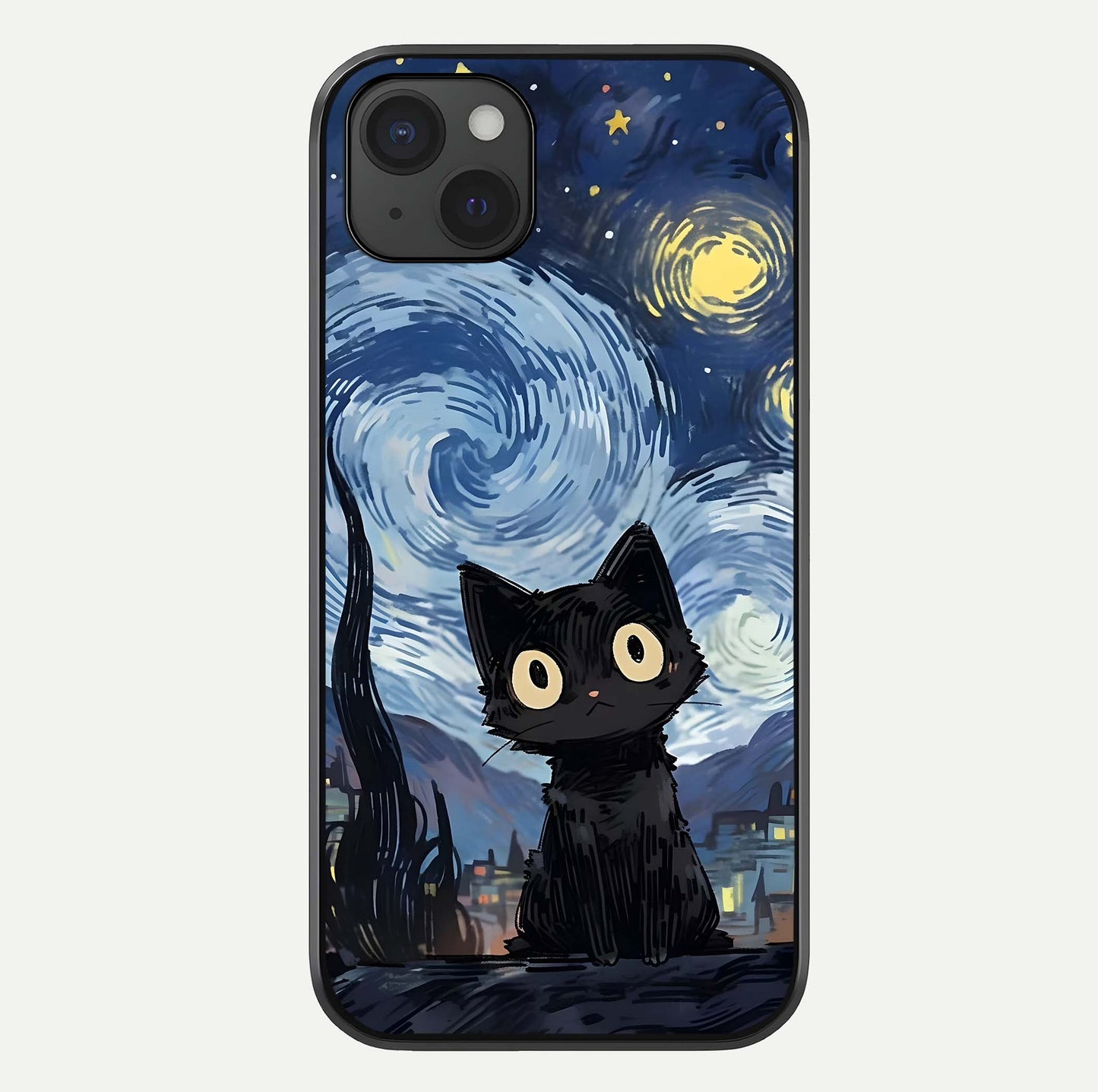 Van Gogh Cat Glass Case For iPhone 15 Plus by Custom World