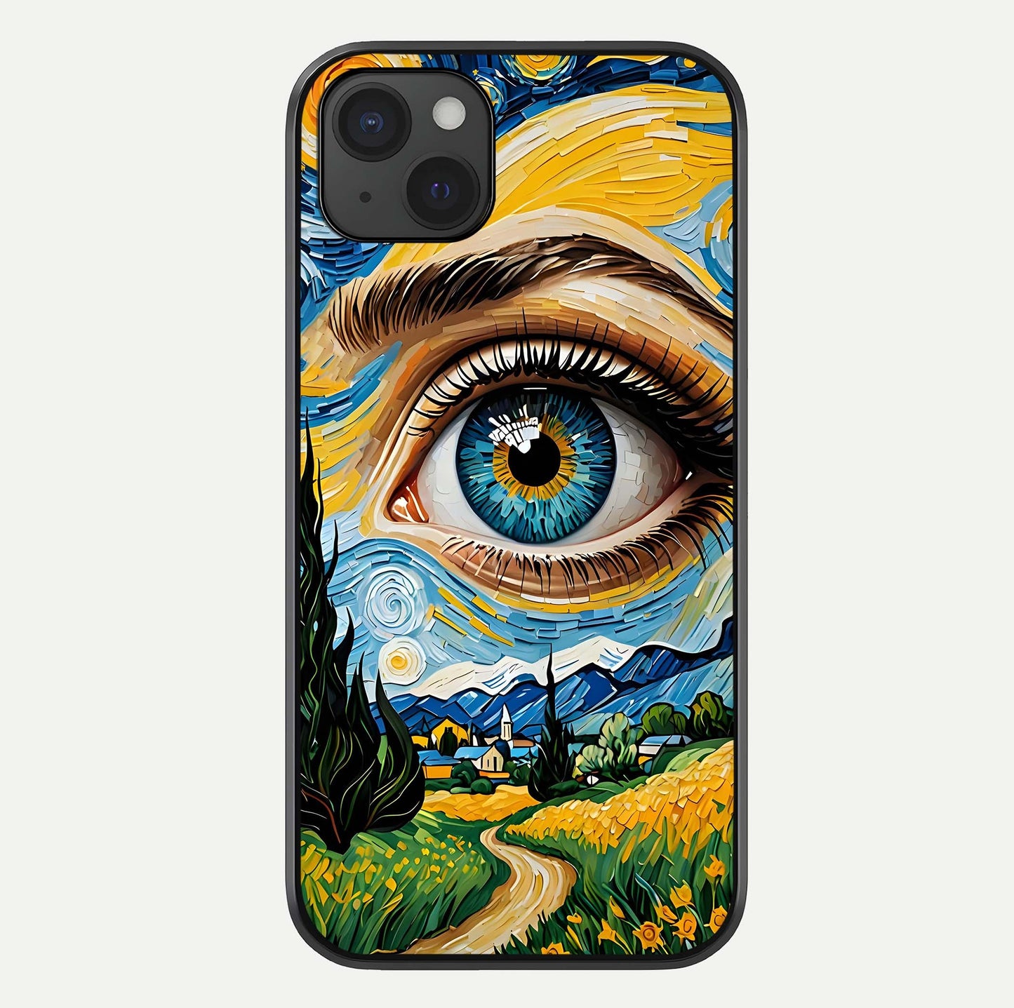 Van Gogh Eye Glass Case For iPhone 15 Plus by Custom World