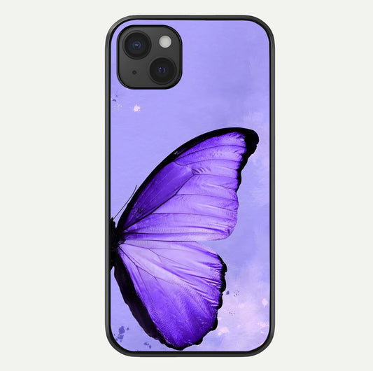 Violet Dream Wing Glass Case For iPhone 15 Plus by Custom World