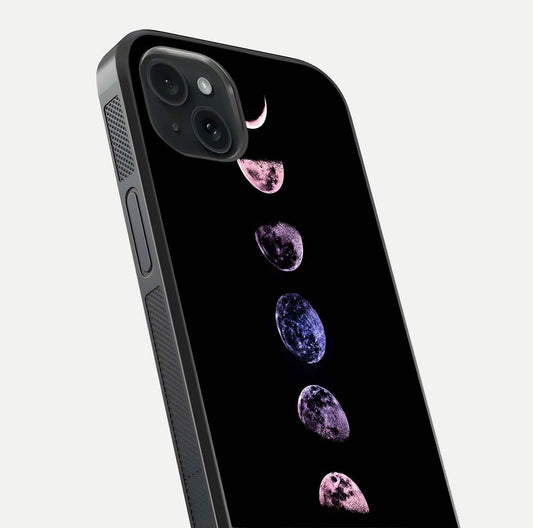 Crimson All Planets Glass Case for iPhone 15 Plus close-up highlighting planet details and reflection polish