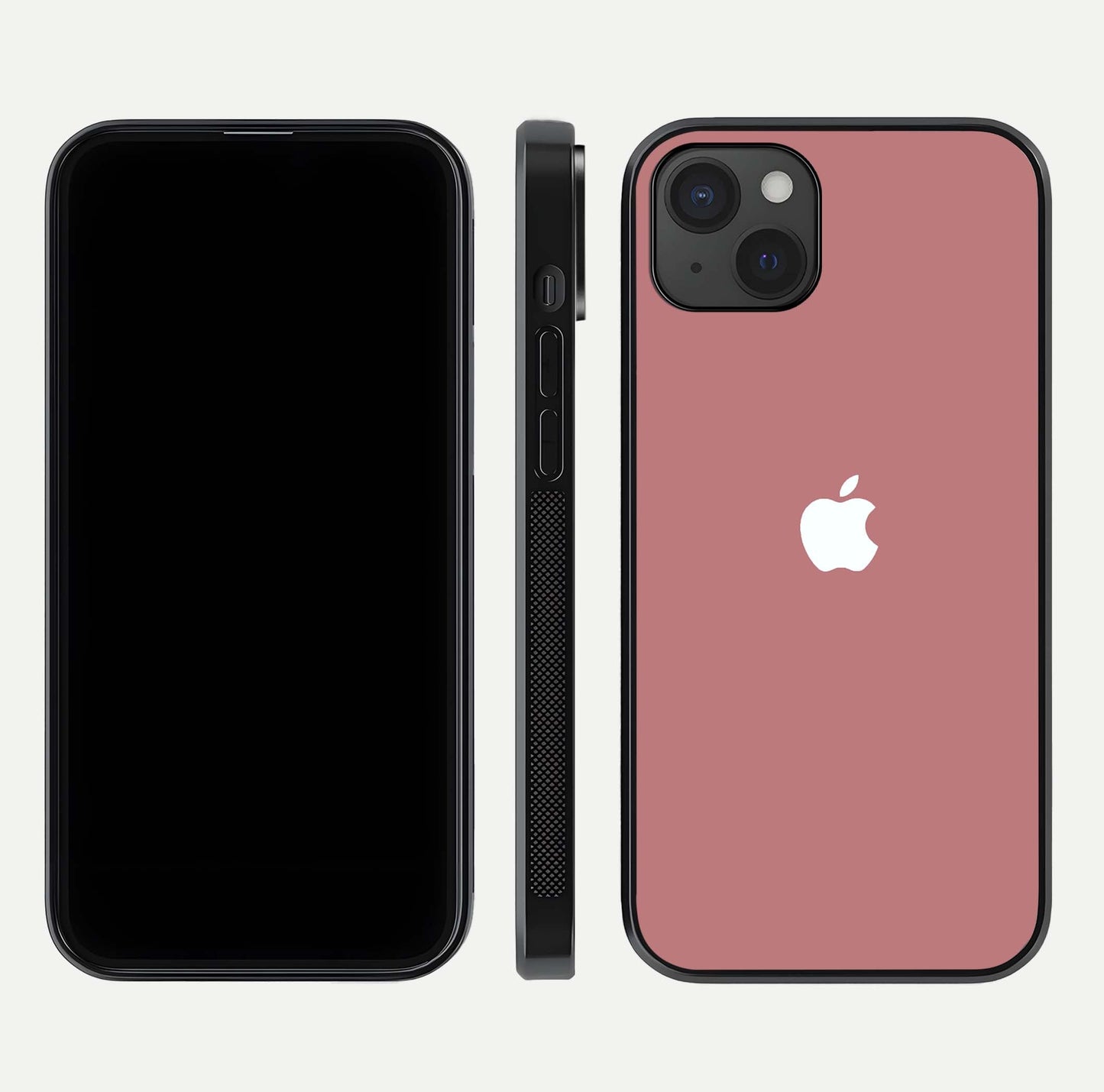 Apple Harmony Glass Case for iPhone 15 Plus front and back mockup showing harmony pattern and clean edge design