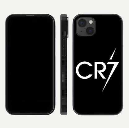 CR7 Elite Strike Glass Case for iPhone 15 Plus dual-view layout showing sport tones and edge clarity