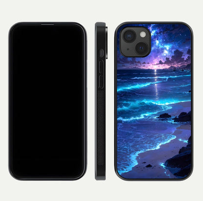 Classic Damn Look Glass Case for iPhone 15 Plus dual-view layout showing design clarity and glass polish