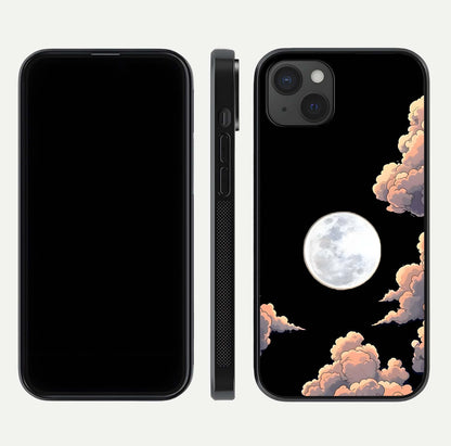 Shade Cloud Moon Glass Case for iPhone 15 Plus front & back layout showing soft gradient tones and edges
