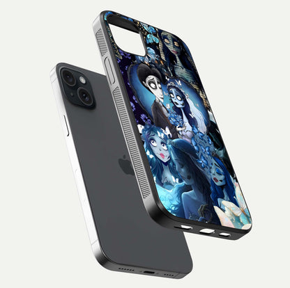 Butterfly Ghost Soul Glass Case for iPhone 15 Plus floating mockup showcasing spirit-like butterfly detail and gloss