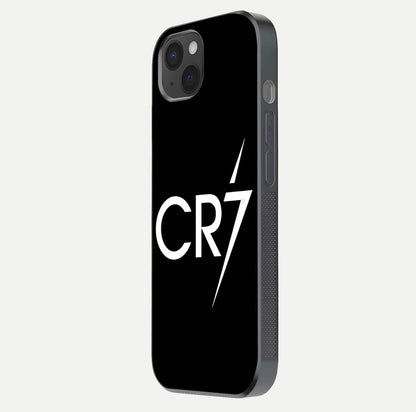 CR7 Elite Strike Glass Case for iPhone 15 Plus side-angle image showing polished edges and vibrant design