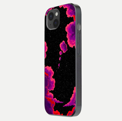 Galaxy Dream Frame Glass Case for iPhone 15 Plus side-angle image showing reflection light and premium finish