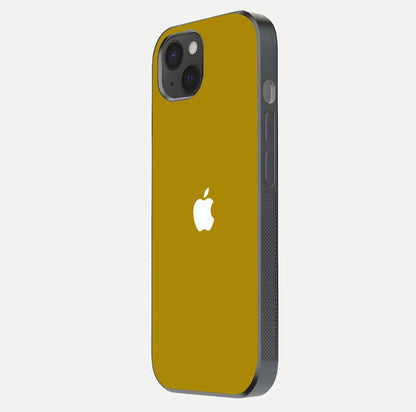 Golden Luxe Aura Glass Case for iPhone 15 Plus side-angle image showing reflection clarity and aura glow
