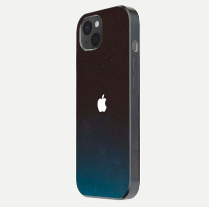 Green Emerald Apple Logo Glass Case for iPhone 15 Plus side-angle image showing reflection polish and rich emerald hue