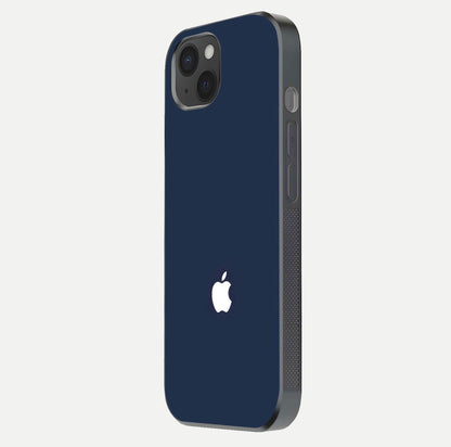 Minimal Apple Night Glass Case for iPhone 15 Plus side-angle image showing sleek reflection and clean gloss
