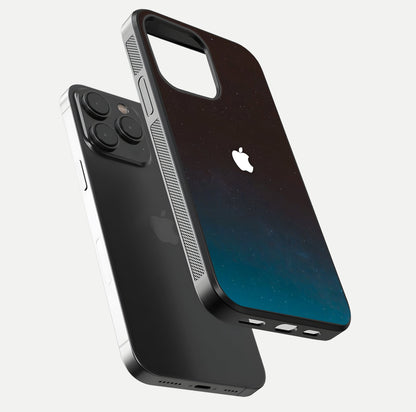 Green Emerald Apple Logo Glass Case for iPhone 15 Pro floating dual-view mockup showing glossy shine and premium color tone