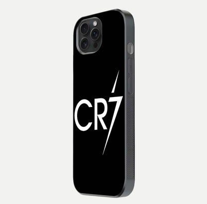 CR7 Elite Strike Glass Case for iPhone 15 Pro side-angle image showing polished edges and vibrant design