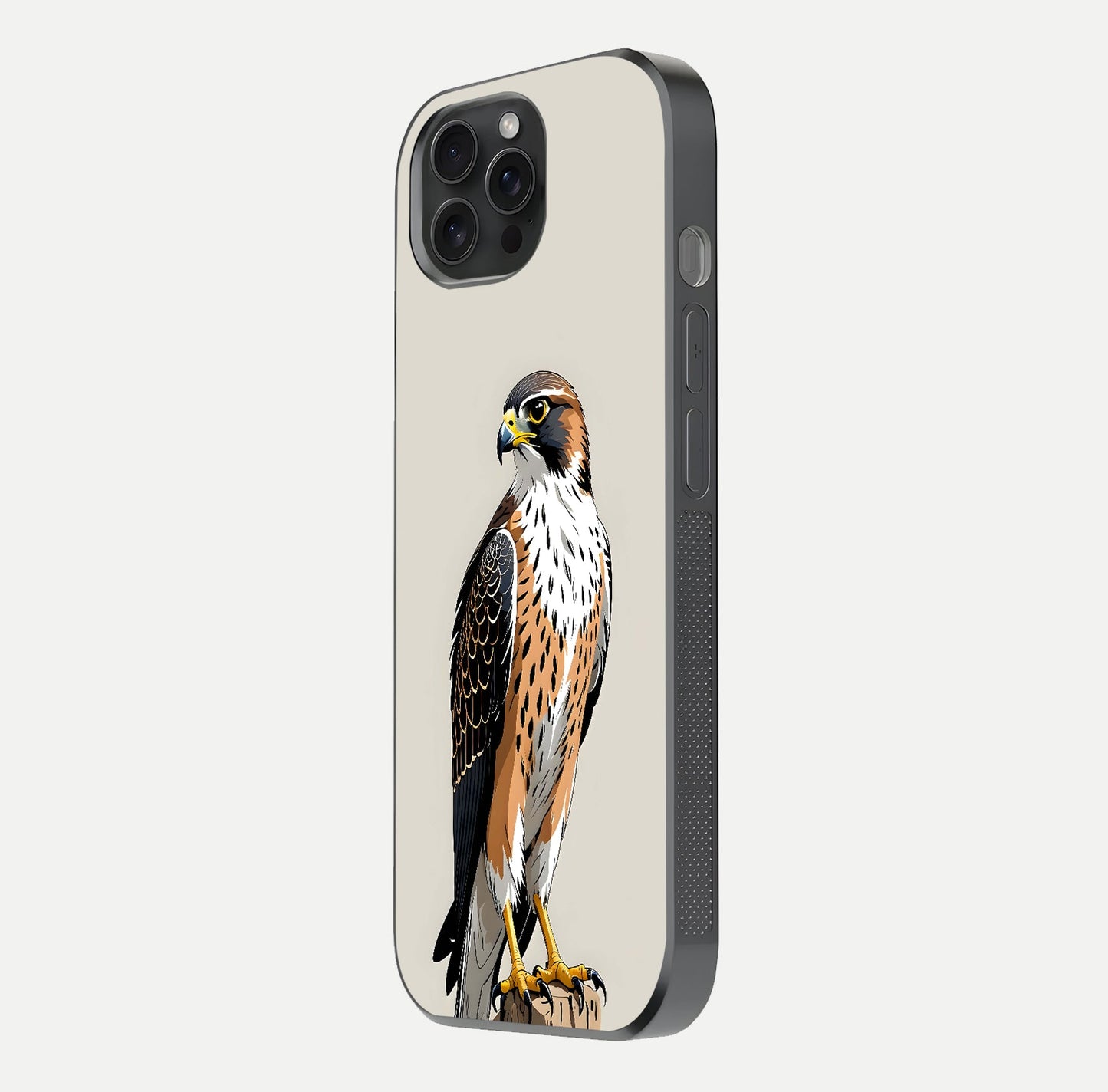 Clever Eagle Glass Case for iPhone 15 Pro side-angle photo capturing edge polish and shine reflection