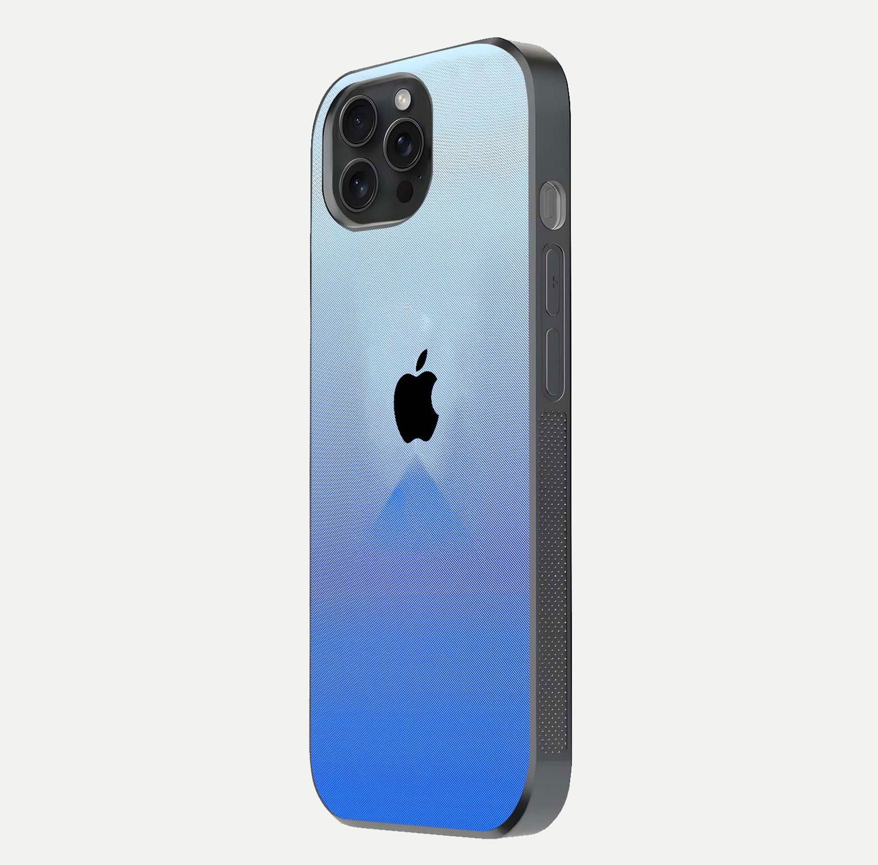 Gradient Apple Vibe Glass Case for iPhone 15 Pro side-angle image showing reflection glow and elegant surface
