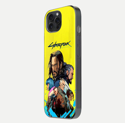 Neon Rebel Genesis Glass Case for iPhone 15 Pro side-angle image showing gloss surface and sharp neon tone