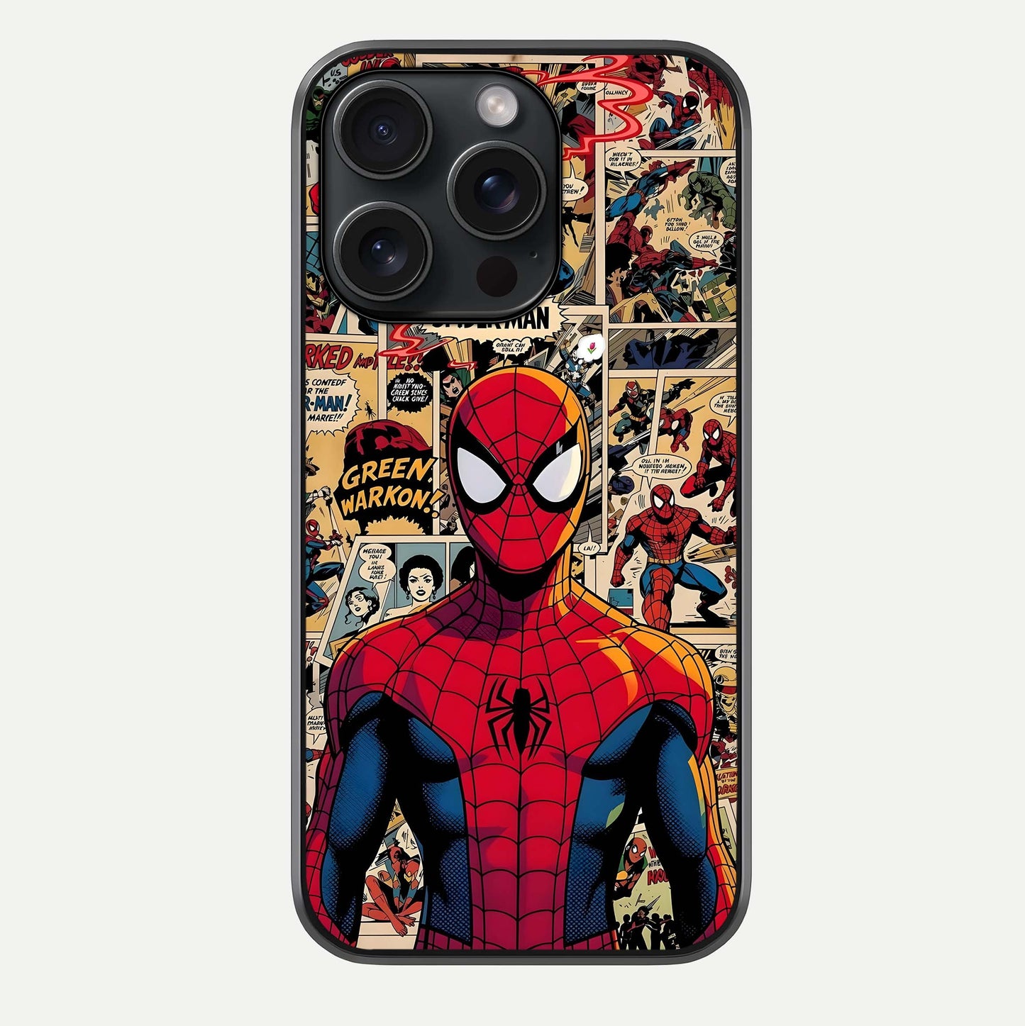 Aesthetic Spider Glass Case For iPhone 15 Pro by Custom World