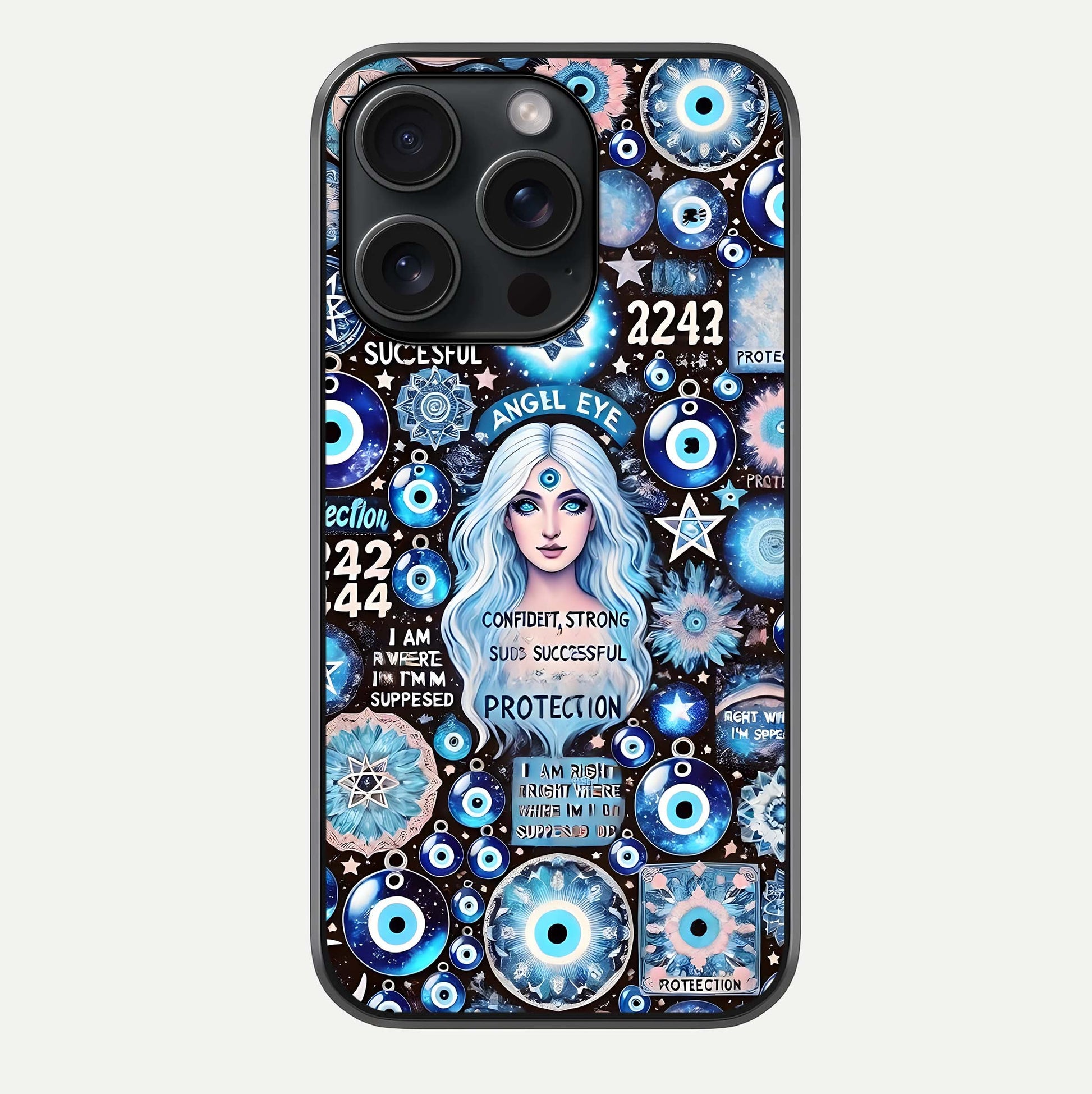 Angel Aura Shield Glass Case For iPhone 15 Pro by Custom World