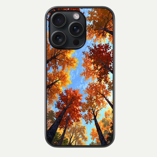 Autumn Sky Rise Glass Case For iPhone 15 Pro by Custom World