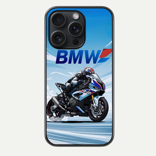 BMW Power Drift Glass Case For iPhone 15 Pro by Custom World