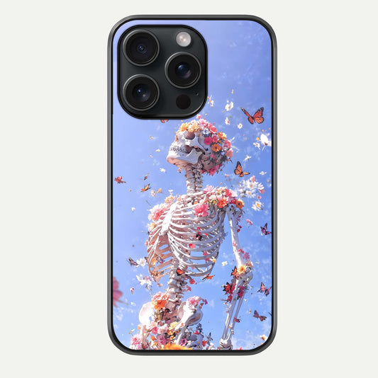 Bloom Beyond Bones Glass Case For iPhone 15 Pro by Custom World