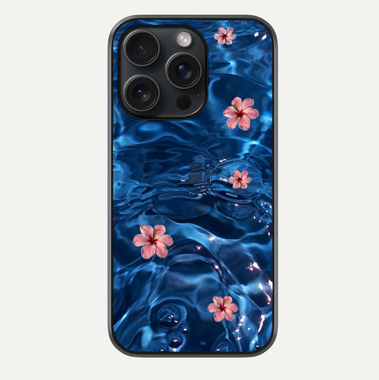 Blooming Water Drift Glass Case For iPhone 15 Pro by Custom World